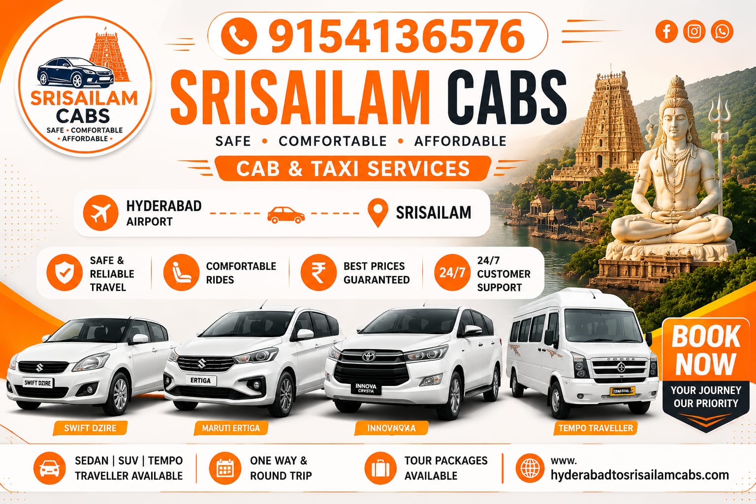Hyderabad To Srisailam 1 Day Places